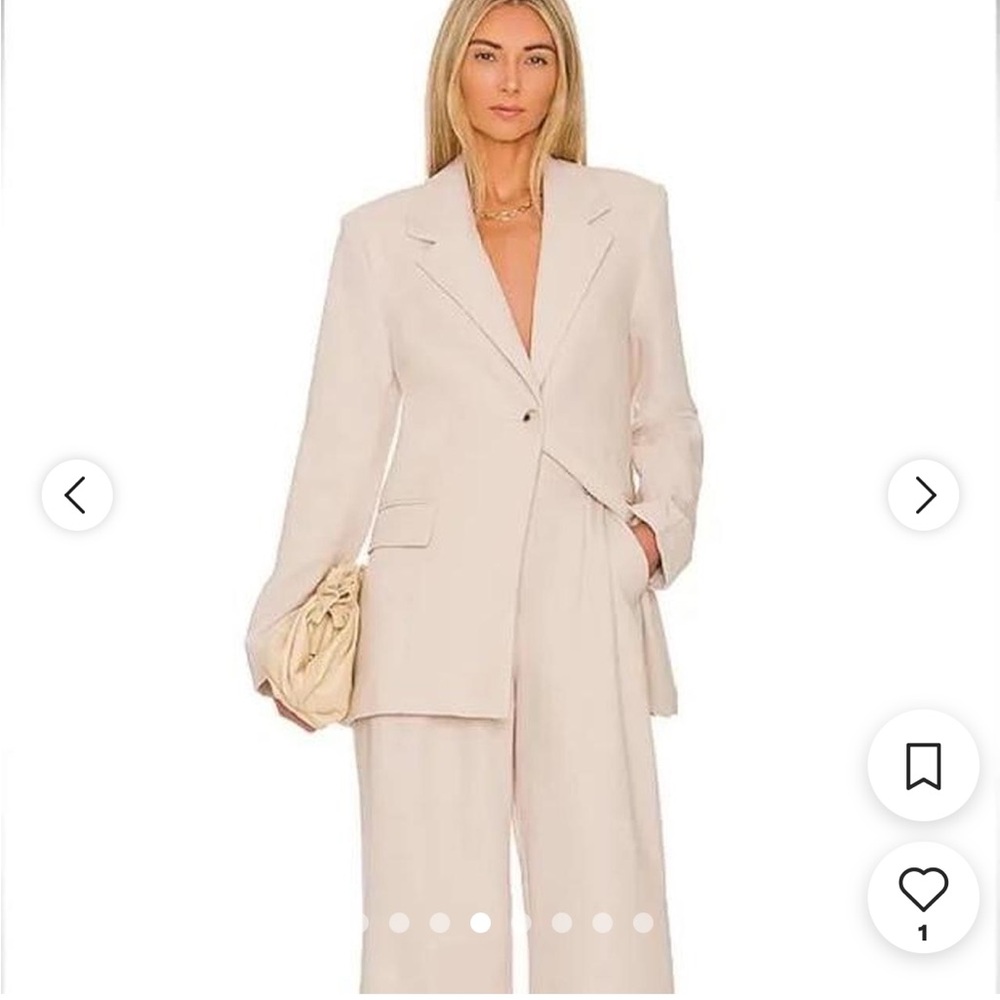 NWT WeWoreWhat Oversized Relaxed Tweed Blazer in Crème Brûlée size M